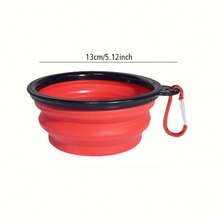 Portable Foldable Dog Bowl - With Hook, Collapsible Pet Feeder, Anti-Spill Design, Suitable For Small/Medium/Large Dogs - Travel, Cage, Home Use - Easy To Clean Material, Space-Saving - Multicolor - View 2