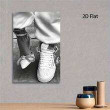 1 Stück rahmenloses Leinwand-Poster - Schwarz-Weiß Stilettos und Sneakers Wandkunst, 2D Grafik Design, geeignet für Büro, Küche, Wohnzimmer, Schlafzimmer Dekoration, ideal als Halloween und Weihnachtsgeschenk, für Innenbereich, ohne Rahmen, Wanddekoration | Moderne Wandkunst - Verschiedenfarbig - Übersicht 5