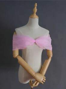 Bridal Shoulder Shawl, Can Cover Chest Accessories, Available In Multiple Colors, Solid Color Mesh Material - Multicolor - View 7