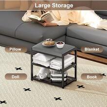 Small Ottoman With Storage Vanity Stool Chair Faux Fur Foot Stool Ottoman Square Makeup Stool For Small Spaces Living Room Bedroom Bathroom Entryway Black