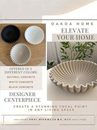 Large Decorative Bowl,White Decorative Bowls For Home Decor - Ruffle Bowl Decor - Fluted Bowl - Scalloped Bowl-Stylish Key Bowl For Entry Table