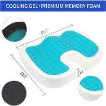Gel Enhanced Cushion - Foam Chair Pillow With Cooling Gel Sciatica Coccyx Back Tailbone - Office Chair Car Cushion - 凝膠增強座墊 - 查看 5