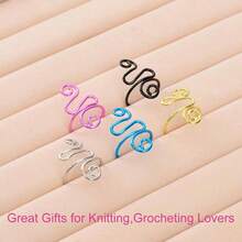 5PCS Crochet Ring, Crochet Ring Finger, Crochet Tension Ring, Tension Rings Crocheting, Crochet Rings Tension, Crochet Rings, Crochet Tension Ring Finger, Crochet Gifts, Yarn Ring - 最初的 - 查看 6