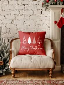 2 pièces Taie d'oreiller en mélange de lin avec impression numérique 2D d'arbre de Noël, best-seller de Noël, décoration de Noël, cadeau de Noël, matériau en polyester hypoallergénique, fermeture éclair cachée, sans rembourrage, convient pour la décoration d'intérieur, le salon, la housse de coussin décoratif, la décoration de canapé, le coussin décoratif, la décoration de la maison, les housses de coussin, le coussin doux. - Multicolore - Voir 5