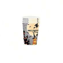 10pcs/20pcs/50pcs Halloween Disposable Paper Plate Set, Halloween Party Disposable Paper Plates, Cute Halloween 9-Inch/7-Inch Paper Plates, Paper Cups, Napkins, Suitable For Halloween Table, Halloween Party Decorations, Party Supplies - Multicolor - View 10