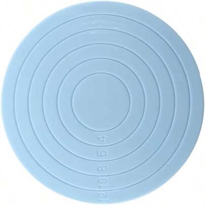 Revolving Cake Decorating Stand, Plastic Round Rotating Cookie Decorating Turntable, 5.5 Inch 360 Degree Revolving Cake Stand Home Kitchen Cake Baking Blue
