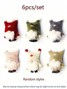 Juego de 6 muñecos miniatura de Papá Noel estilo bosque anciano como adornos para árbol de Navidad, decoraciones navideñas para el hogar, muñecos sin rostro, regalos de Navidad y Año Nuevo, decoraciones para fiestas navideñas, adornos para árbol de Navidad, decoraciones navideñas para el hogar, decoraciones navideñas, decoraciones de ventana navideñas, decoraciones de Año Nuevo, decoraciones para ambiente navideño