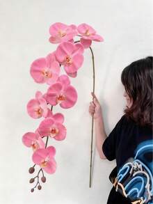 1 pieza Flor de orquídea Phalaenopsis artificial, decoración versátil para bodas, fondo de novia, ramos, corsajes, arcos, fiestas, regalos, centros de mesa de restaurante