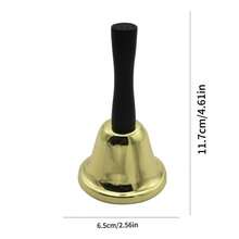1pc Large Solid Brass Hand Bell With Wooden Handle - Extra Loud Chime, Suitable For Home Decor, Holiday Celebrations And Party, Christmas Decoration | Modern Style Bell | Smooth Polished Surface, Christmas Bell, School Bell, Dismissal Bell, Service Bell, Percussion Accessories, Ideal Desk Accessory, Classroom, Church, Eid, Room Decor, Bedroom Accessory, Tabletop Decor, Birthday Gift, Holiday Gift, New Year Gift - Multicolor - View 10