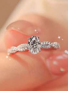 1 件 925 纯银镀铂金法式奢华镶嵌超大椭圆形方晶锆石结婚戒指，适合约会、派对、求婚、送给女朋友/最好的朋友的礼物，高品质珠宝