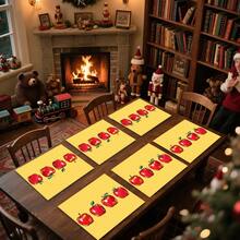 1set/1pc/4pcs/6pcs/100pcs Apple Print Placemats, Heat-Insulating Placemats, Suitable For Home Decoration, Holiday Dining, Kitchen And Party Decoration, Party Placemats, Can Be Given As Gifts