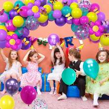Juego de Globos para Decoraciones de Fiesta,60 globos rojos, negros y dorados para Propuesta, Boda, Cumpleaños, Aniversario etc., set de globos ideal para decoraciones de navidad y Christmas, fiestas de Año Nuevo, eventos románticos, mesas de dulces, fondos para fotos y ambientación elegante del hogar - Azul Claro - 95 piezas - Ver 12