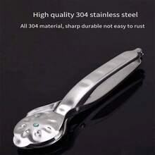 盒装坚果夹，304不锈钢十字形栗子开壳器，家用带锁栗子剥壳工具 - 銀色 - 查看 8