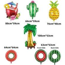 Set de Globos de Aluminio Tropicales, Decoración de Fiesta, Diseños de Piña, Sandía, Cactus y Palmera, Para decoración de fiestas(default) - Tipo 1 - Ver 3