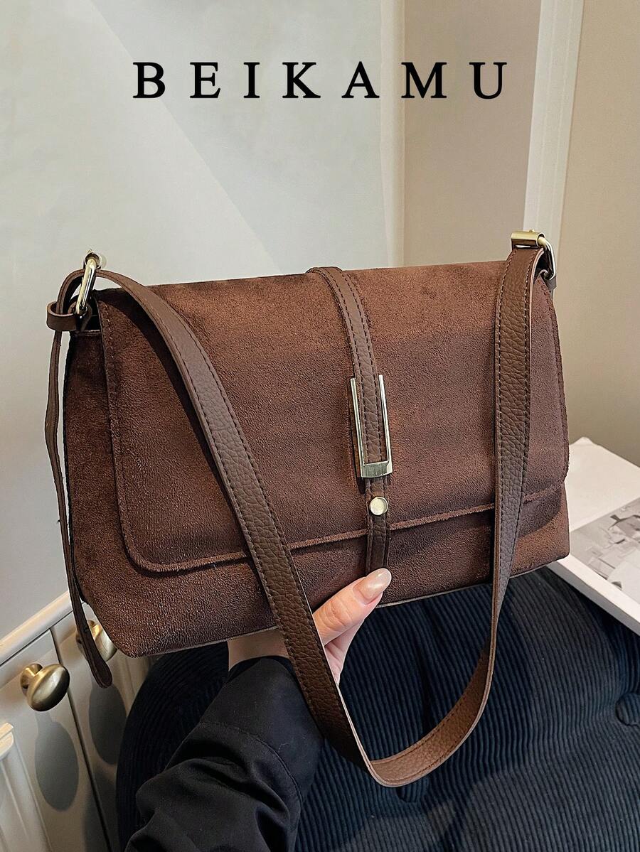 Women's Fashion Versatile Minimalist Shoulder Bag For Commuting - Coffee - View 1