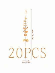 40 pièces Feuilles en plastique doré artificielles en glitter d'eucalyptus, plantes fausses en plastique doré pour décoration intérieure et extérieure, fête, mariage, table, DIY