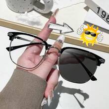 1 pièce Lunettes rétro Sven à demi-monture pour hommes - convient pour le travail sur ordinateur, protection oculaire, confortable à porter