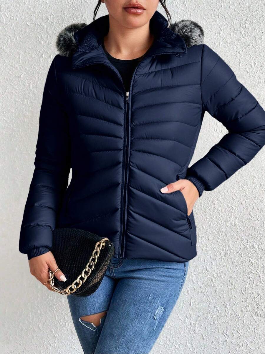 Big City Women Jackets - Navy Blue - View 1
