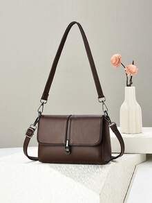 New Fashion Small Square Shoulder Bag, Large Capacity Handbag For Women, Classic Elegant Stylish Durable Portable Versatile Casual Multi-Layer Big Capacity Shoulder/Crossbody Bag, Suitable For Outings, Travel, Shopping, Great Gift For Valentine's Day