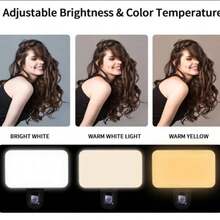 1 pezzo Luce LED per riempimento selfie, luce selfie portatile, luce di riempimento molletta-on, lampada selfie per telefono, anello luminoso selfie LED portatile, luce specchio, per telefoni cellulari e computer, trucco, videoconferenze Zoom, live streaming, vlog, per selfie e videochiamate perfetti 250mAh per campeggio, decorazione della stanza, live streaming, illuminazione per videoconferenze, fotografia e video, regalo affascinante adatto per selfie e live streaming, fotografia, luce portatile per telefono