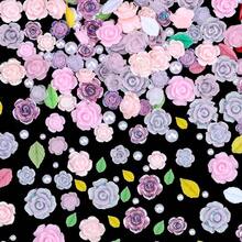 3D Flower Nail Charms Set,150pcs Mixed Size Camellia Rose Resin Charms,150pcs Mixed Size And Color Leaves,100pcs Round White Pearl Beads For Nail Accessories Nail Art (2-Camellia Pink){"Color_name":"CamelliaPink"} - 山茶花粉紅 - 查看 8