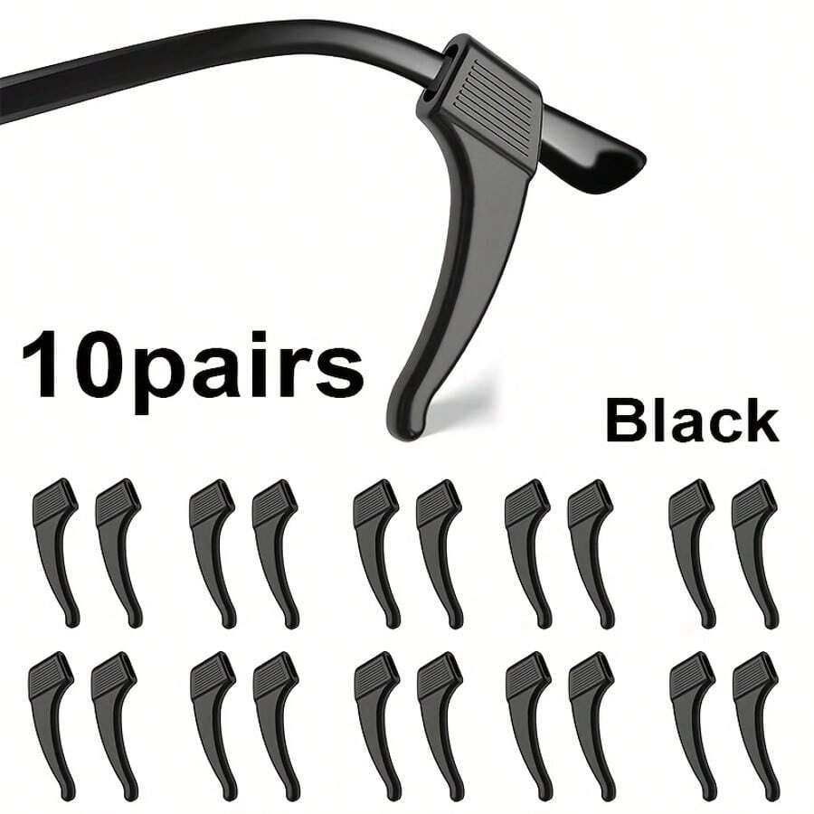 20 piezas/10 pares de gafas de silicona antideslizantes | Suaves y delicadas en las orejas, con clips de oreja antideslizantes, antideslizantes - 20 piezas - Ver 1
