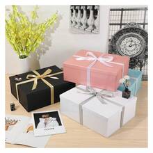 Caja de regalo extra grande con tapa de 17x13x6 pulgadas, cajas de regalo azules para envoltura de regalos para cumpleaños, Día de San Valentín, Navidad, aniversarios, incluye relleno de papel picado, sobre, tarjeta, cinta, BXIUHFH - Multicolor 193 - Ver 4