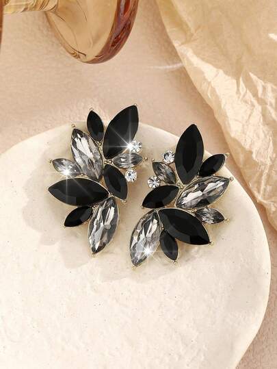 1 Pair Bohemian Style Rhinestone Encrusted Alloy Luxury High-End Versatile Earrings