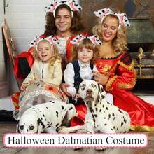 Dalmatian Dog Ears Headband Halloween Headband Dalmatian Dog Ears Adult With Tail Felt Sticker Halloween Costume Accessories Party Supplies