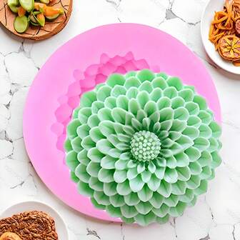 1 pieza Molde de silicona de crisantemo rosa, decoración para velas y arcilla hechas a mano, fácil de hacer y reutilizable.