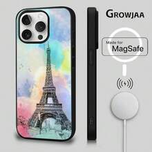 Custodia per telefono con Torre Eiffel di Parigi compatibile con 16e, 16, 15, 14, 13, 12, 11, Plus, Pro, Max, Mini con ricarica senza fili magnetica Magsafe - Custodia compatibile con 17, 17 Pro, 17 Pro Max