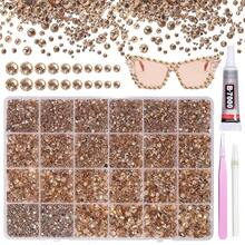 21000Pcs Champagne Gold Rhinestones For Bedazzling Kit, Mix Sizes Jelly Bedazzling Resin Gems, Champagne Gems Bedazzling For Crafting, Flatback Resin Rhinestones For Craft DIY Face Makeup{"Color_name":"S2"} - S2 - 查看 1