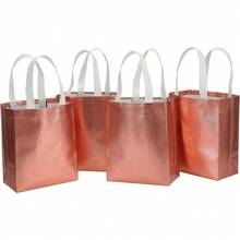 Tosnail 40 Pack 10 X 8 Inch Reusable Grocery Bags Shopping Tote Bag With Handle Present Bag Bag Weddings, Birthdays, Party, Event - Gold