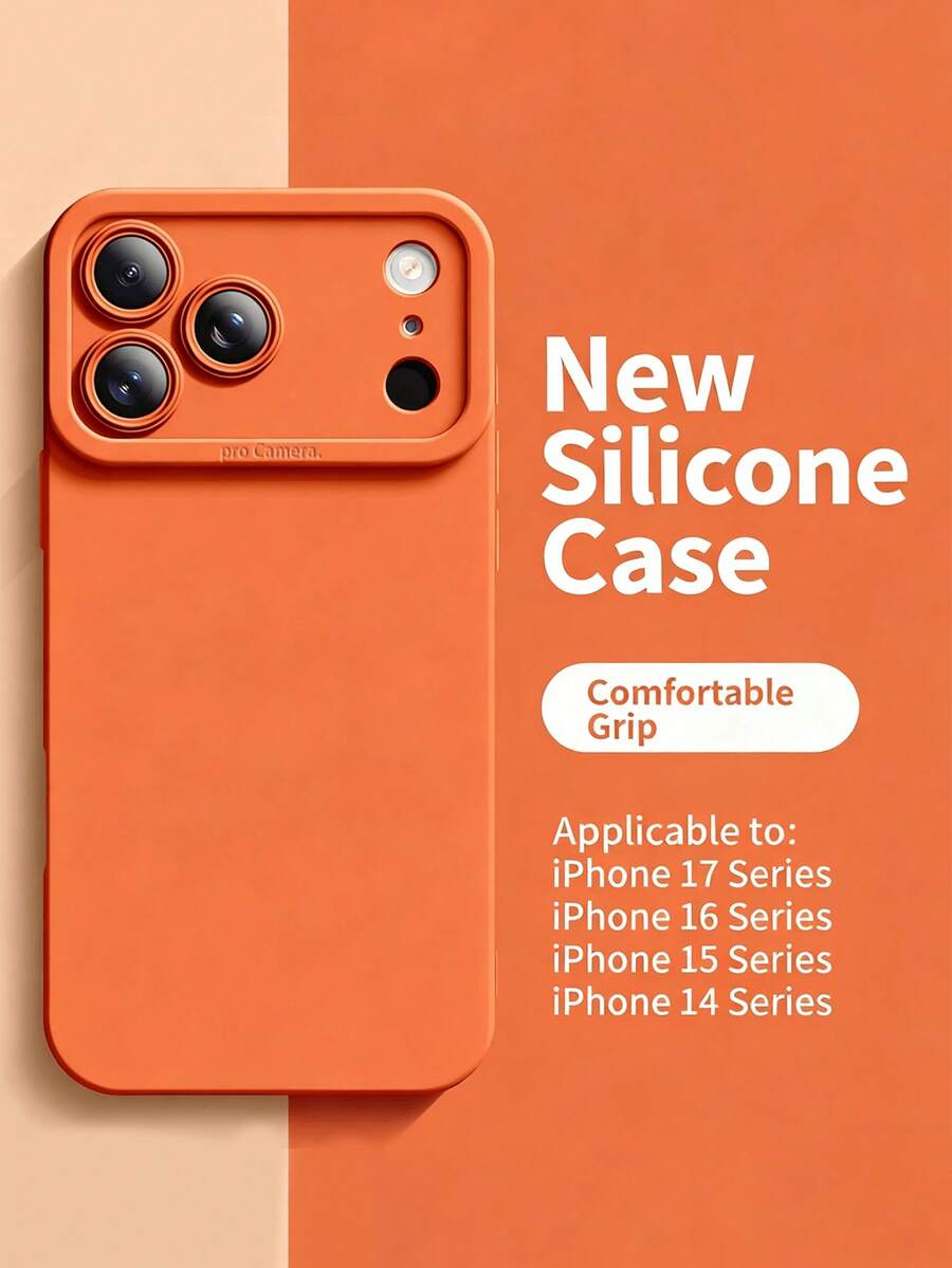 Luxury Solid Color Soft Silicone Lens Protection Phone Case Compatible With IPhone 17ProMax 17Pro 17Air 17 16 15 14 13 12 Pro Max 11 Protection Back Cover