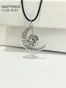 1pc Zodiac Sign Hanging Ornament, Rear View Mirror Decor, Metal Pendant, High-Quality Hanging Accessory