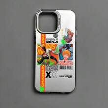 Funda de teléfono de anime C-Chainsaw ManS para 17 16 15 14 13 12 11 Pro Max, multicolor, mate, láser, metálica, aurora - Z4 - Ver 13