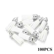 20/50 件皮革流苏饰物金银帽耳环流苏钥匙扣吊坠带绒面革流苏 DIY 珠宝配饰