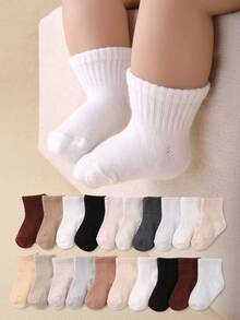16 Pairs Solid Color Baby Socks, Stretchy Casual Crew Socks In Brown Tones, Unisex Boys Girls Toddler Infant Socks, Ultra Soft Breathable Socks, 0-36 Months For All Seasons Fall Winter Daily Use, Baby Socks, Newborn Socks, Toddler Socks, Infant Socks, Thanksgiving,Christmas Gift Newborn Gift Baby Essentials Set - Multicolor - View 8