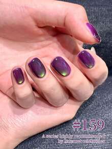 XEIJAYI 15ML Grape Cat Eye Nail Gel - Fresh Green Grape Tone With Intense Cat Eye Effect, Professional LED Gel Polish For Women's Salon & DIY Manicure, Long-Lasting Shine & Chip-Resistant, Perfect Gift For Nail Art Lovers - 紫色 - 查看 4