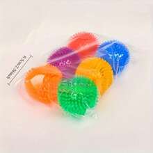 6pcs Large Spiked Dog Chew Balls - Plastic Rubber Toys, Suitable For All Dog Breeds, Geometric Pattern, Promote Dental Health, Ideal For Heavy Chewers - Multicolor - View 3