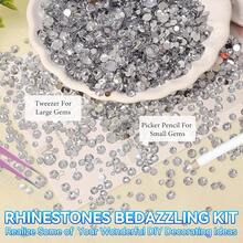 21000Pcs Rhinestones For Bedazzling Kit, Mix Sizes Jelly Silver Clear Bedazzling Resin Gems, Gems Bedazzling For Crafting, Flatback Resin Rhinestones For Craft DIY Face Makeup{"Color_name":"S1"} - S1 - 查看 5