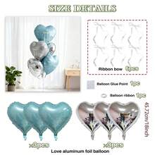 14 piezas Conjunto de globos con forma de corazón multicolor para el Día de San Valentín, incluye globos de corazón de papel de aluminio de 18 pulgadas, globos de corazón blancos y rojos con cintas de lazo, adecuados para el Día de San Valentín, decoración de cumpleaños, aniversario, decoración de fiesta, boda, despedida de soltera, fiesta de compromiso, decoración del hogar, regalo para ocasión especial - Multicolor - Ver 16