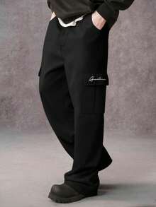 1pc Boys/Teens Versatile Letter Print Loose Fit Outdoor Casual Cargo Pants