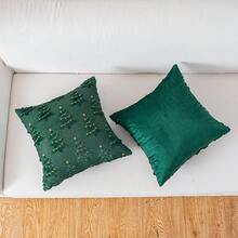2pcs Quilted Plush Christmas Tree Pillow Covers, Christmas Style Suitable For Living Room, Bedroom, Sofa, All Seasons - Green - View 7