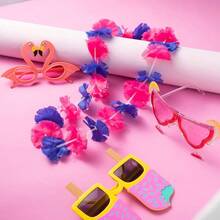 24 Paquete de Luau: 12 Leis Hawaianas y 12 Anteojos de Sol Tropicales, Accesorios para Fiestas y Eventos Temticos - Colorido - Ver 7