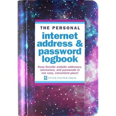 Galaxy Internet Address And Password Logbook Cover Band Is Removable For Security
