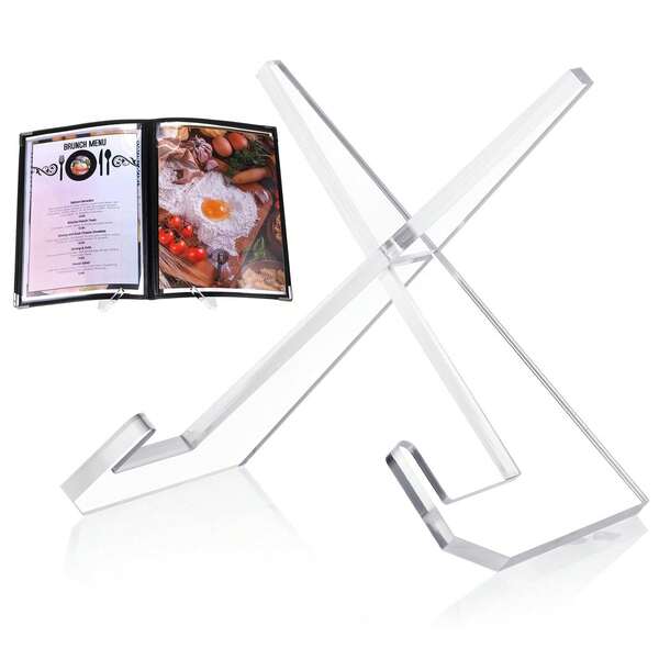 1pc 6.5 X 0.5 Inch Transparent Acrylic Recipe Holder, Suitable For Kitchen Counter, Also Can Be Used As Bookshelf Or Multi-Purpose Display Rack