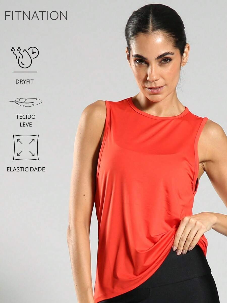 FITNATION Women's Fitness Tank Top With LYCRA For Greater Comfort And UV50 Protection - Đỏ - Xem 1