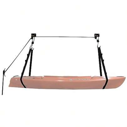 3004.0204 Kayak Canoe Bike Ladder Hoist And Lift For Storage In Shop Or Garage 120 Lb. CapacityBlack