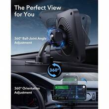 Cargador Inalmbrico de Coche, CryoBoost - Refrigeracin de telfono, Soporte para salpicadero de ventilacin para 17 Pro 16 15 14 13 12 y S25 - Cargador de coche de ventilación de aire/salpicadero, color negro - Ver 7